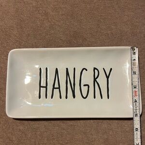 Chic White Ceramic 'Hangry' Platter